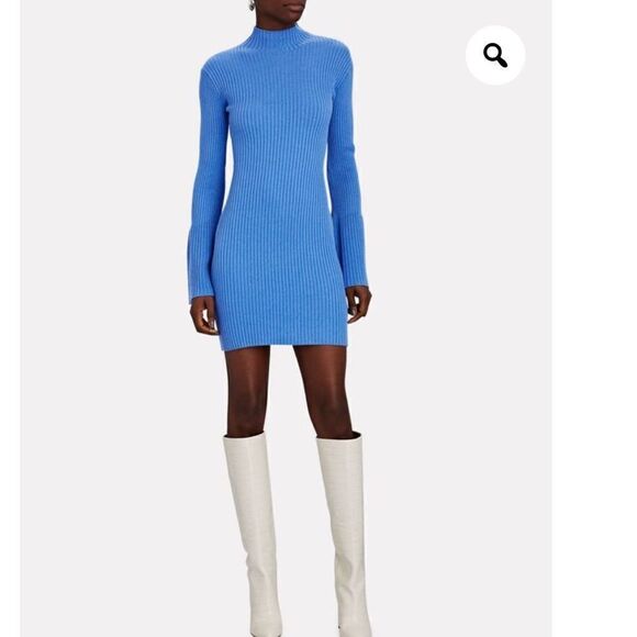 Sablyn Evangeline Bell-Sleeve Knit Mini Dress Blue Medium - Picture 12 of 12